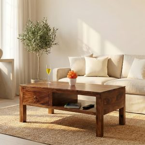 sheesham wood coffee table with storage