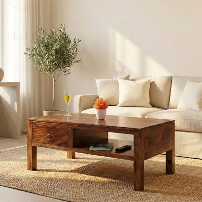 sheesham wood coffee table with storage