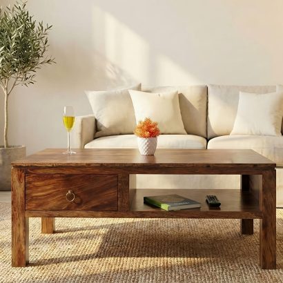 sheesham wood coffee table with storage