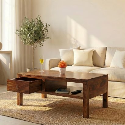 sheesham wood coffee table with storage