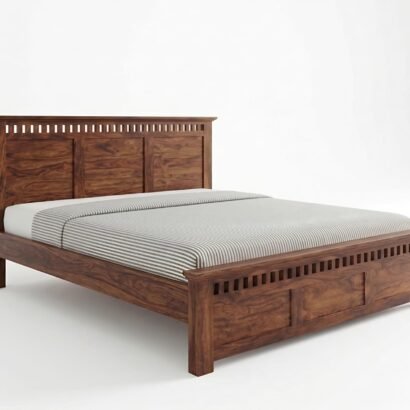 Wooden Bed King Size Solid Wood Bedroom Bed with Headboard