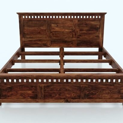 Wooden Bed King Size Solid Wood Bedroom Bed with Headboard