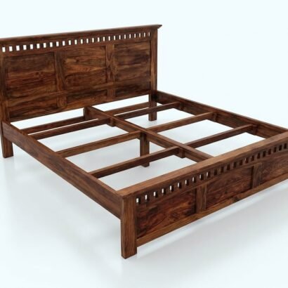 Wooden Bed King Size Solid Wood Bedroom Bed with Headboard