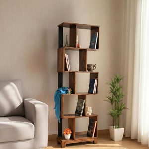 solid wood bookshelf unit for living room