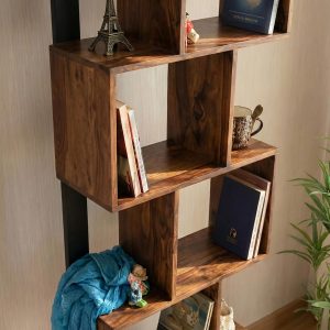 solid wood bookshelf unit for living room