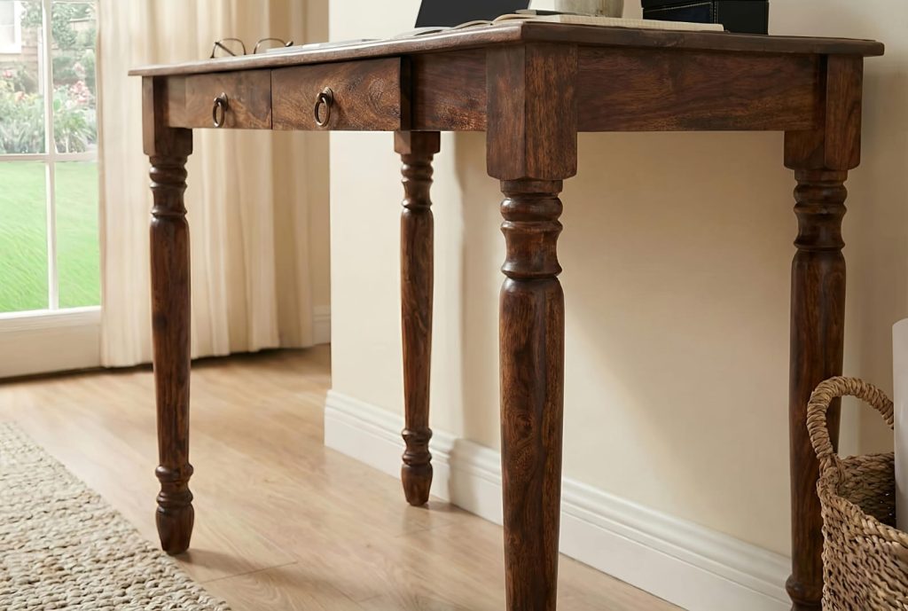 Solid Wood Study Table for Home Office | Wooden Writing Desk