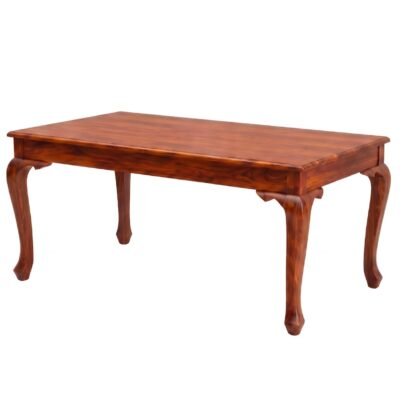 Elegant wooden 6 seater dining table set with carved chairs and bench