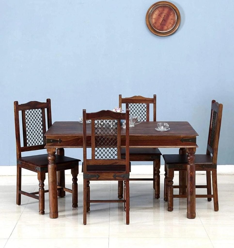 Solid Wood Jali 4 Seater Dining Table - Buy Wooden Furniture for Home ...