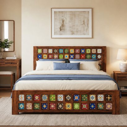 Soldi wood Bed King Size