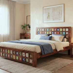 Soldi wood Bed King Size