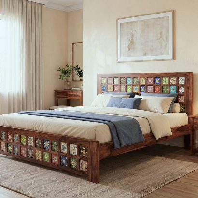 Soldi wood Bed King Size