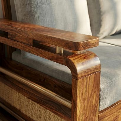 Solid Sheesham wood L shape Sofa Set