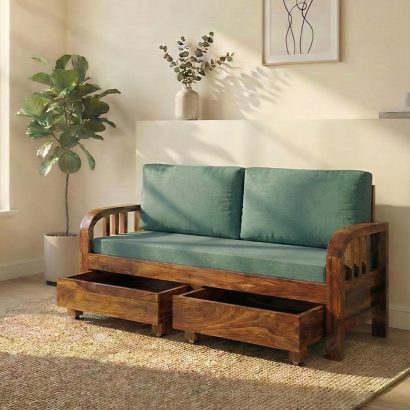 solid wood 3 seater sofa for living room