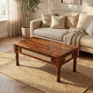solid sheesham wood coffee table for living room