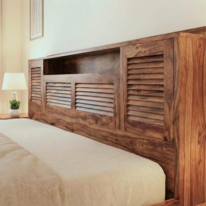 Solid wood storage bed with drawers