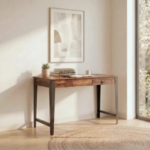modern wooden writing desk with drawer solid wood study table for home office