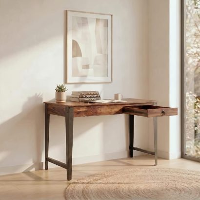 modern wooden writing desk with drawer solid wood study table for home office