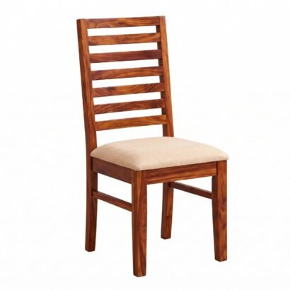 4 Seater Wooden Dining table set with beige cushioned chairs