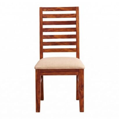 4 Seater Wooden Dining table set with beige cushioned chairs